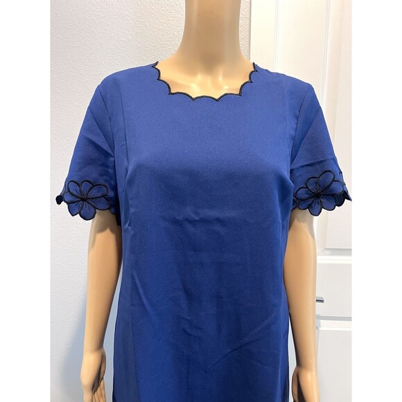 Anthony Richards Women 2-Piece Set Suit Embroidered Blazer & Dress Blue Size 16 - Picture 12 of 16